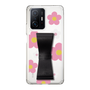 Slim Protection Case - STAND & RING RIBBON Black［ Rune Naito - RUNE Flower - Pink ］