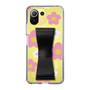 Slim Protection Case - STAND & RING RIBBON Black［ Rune Naito - RUNE Flower - Pink ］