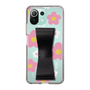 Slim Protection Case - STAND & RING RIBBON Black［ Rune Naito - RUNE Flower - Pink ］