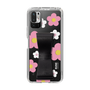 Slim Protection Case - STAND & RING RIBBON Black［ Rune Naito - RUNE Flower - Pink ］