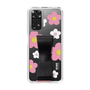 Slim Protection Case - STAND & RING RIBBON Black［ Rune Naito - RUNE Flower - Pink ］