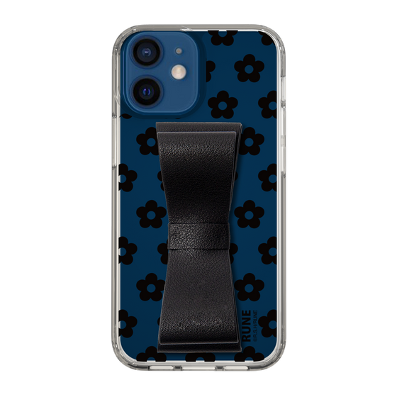 Slim Protection Case - STAND & RING RIBBON Black［ Rune Naito - RUNE Flower - Black ］