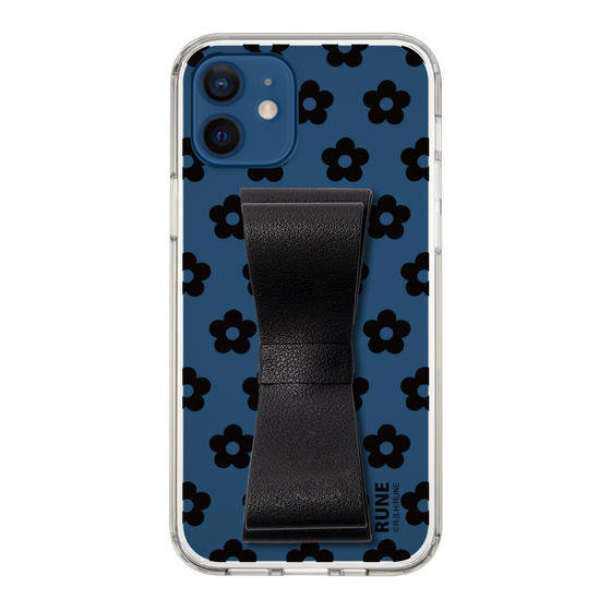 Slim Protection Case - STAND & RING RIBBON Black［ Rune Naito - RUNE Flower - Black ］