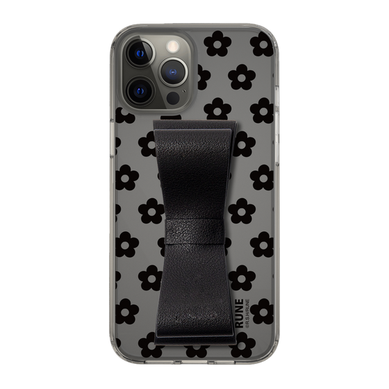 Slim Protection Case - STAND & RING RIBBON Black［ Rune Naito - RUNE Flower - Black ］