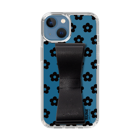 Slim Protection Case - STAND & RING RIBBON Black［ Rune Naito - RUNE Flower - Black ］