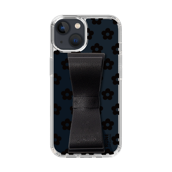 Slim Protection Case - STAND & RING RIBBON Black［ Rune Naito - RUNE Flower - Black ］