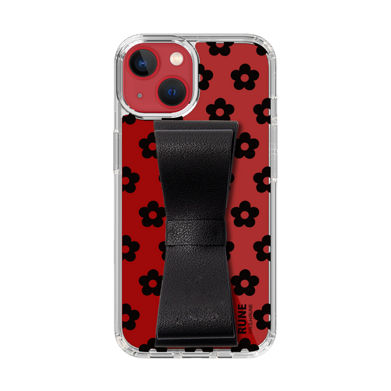 Slim Protection Case - STAND & RING RIBBON Black［ Rune Naito - RUNE Flower - Black ］