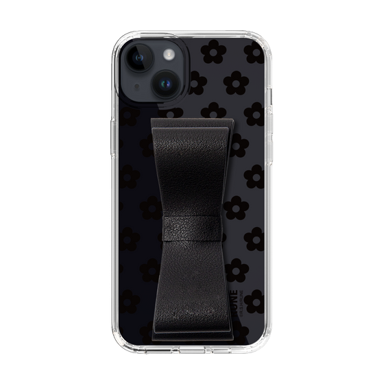 Slim Protection Case - STAND & RING RIBBON Black［ Rune Naito - RUNE Flower - Black ］