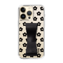 Slim Protection Case - STAND & RING RIBBON Black［ Rune Naito - RUNE Flower - Black ］