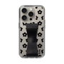 Slim Protection Case - STAND & RING RIBBON Black［ Rune Naito - RUNE Flower - Black ］