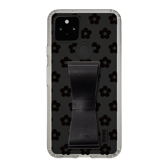 Slim Protection Case - STAND & RING RIBBON Black［ Rune Naito - RUNE Flower - Black ］