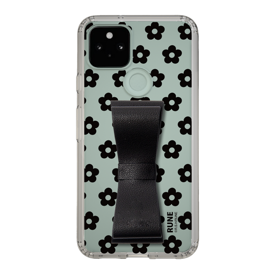 Slim Protection Case - STAND & RING RIBBON Black［ Rune Naito - RUNE Flower - Black ］