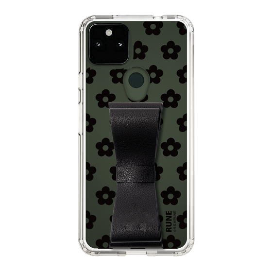 Slim Protection Case - STAND & RING RIBBON Black［ Rune Naito - RUNE Flower - Black ］