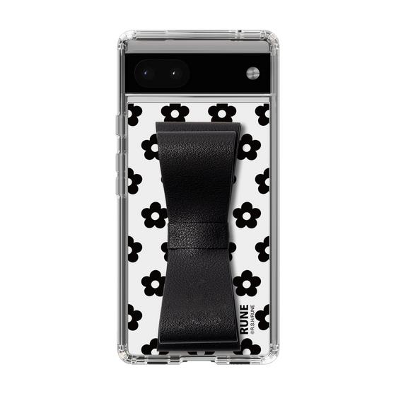 Slim Protection Case - STAND & RING RIBBON Black［ Rune Naito - RUNE Flower - Black ］