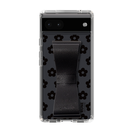 Slim Protection Case - STAND & RING RIBBON Black［ Rune Naito - RUNE Flower - Black ］