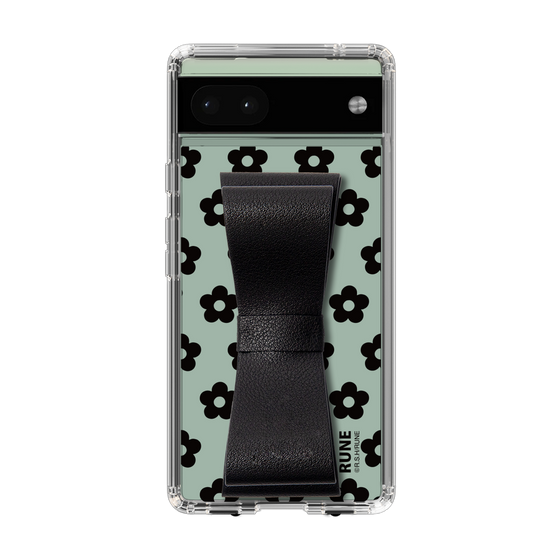 Slim Protection Case - STAND & RING RIBBON Black［ Rune Naito - RUNE Flower - Black ］