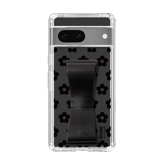 Slim Protection Case - STAND & RING RIBBON Black［ Rune Naito - RUNE Flower - Black ］