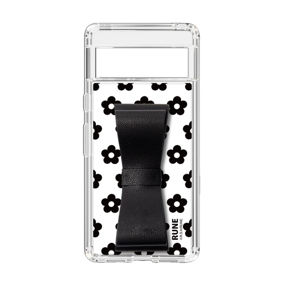 Slim Protection Case - STAND & RING RIBBON Black［ Rune Naito - RUNE Flower - Black ］