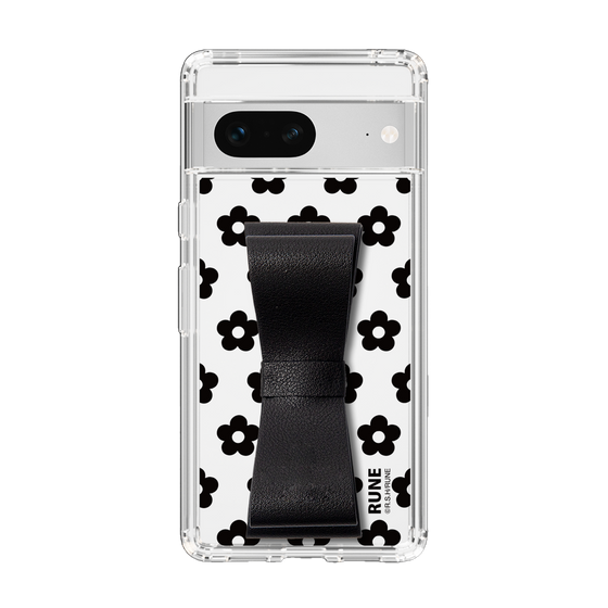 Slim Protection Case - STAND & RING RIBBON Black［ Rune Naito - RUNE Flower - Black ］