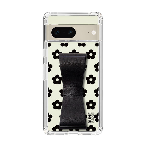 Slim Protection Case - STAND & RING RIBBON Black［ Rune Naito - RUNE Flower - Black ］