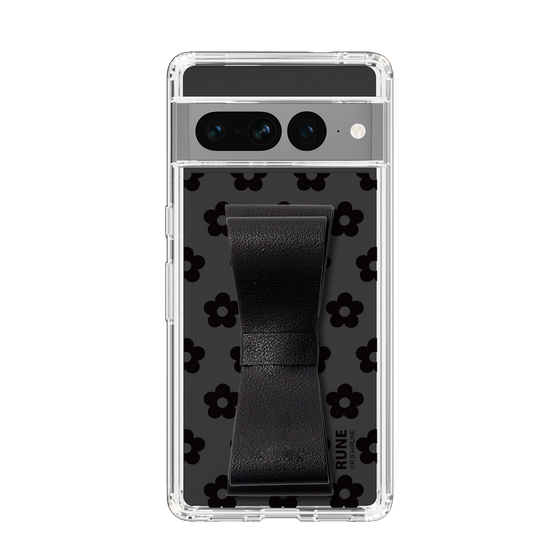 Slim Protection Case - STAND & RING RIBBON Black［ Rune Naito - RUNE Flower - Black ］