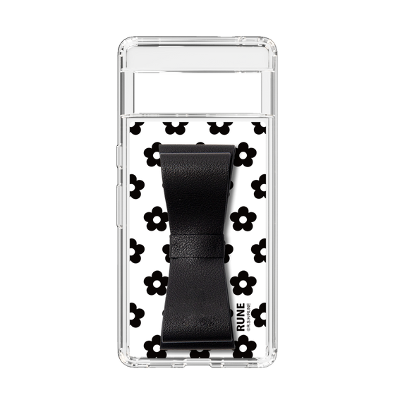 Slim Protection Case - STAND & RING RIBBON Black［ Rune Naito - RUNE Flower - Black ］