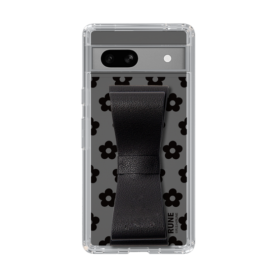 Slim Protection Case - STAND & RING RIBBON Black［ Rune Naito - RUNE Flower - Black ］