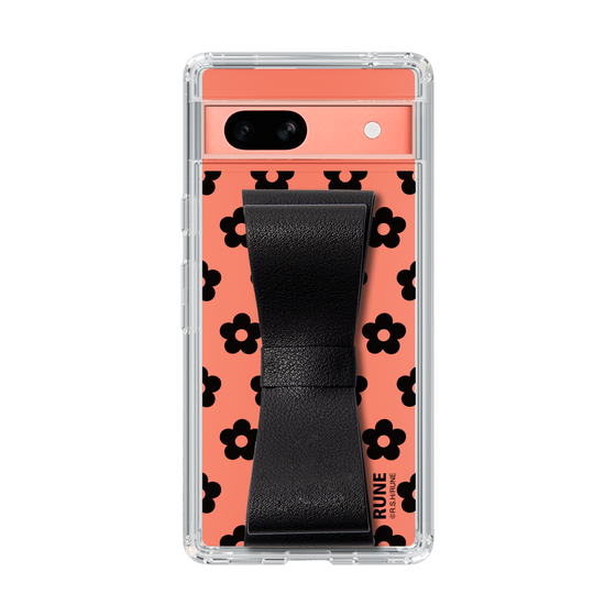 Slim Protection Case - STAND & RING RIBBON Black［ Rune Naito - RUNE Flower - Black ］