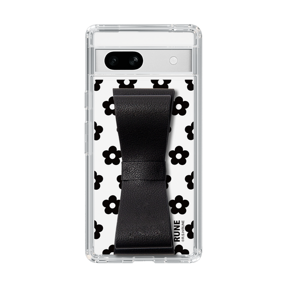 Slim Protection Case - STAND & RING RIBBON Black［ Rune Naito - RUNE Flower - Black ］