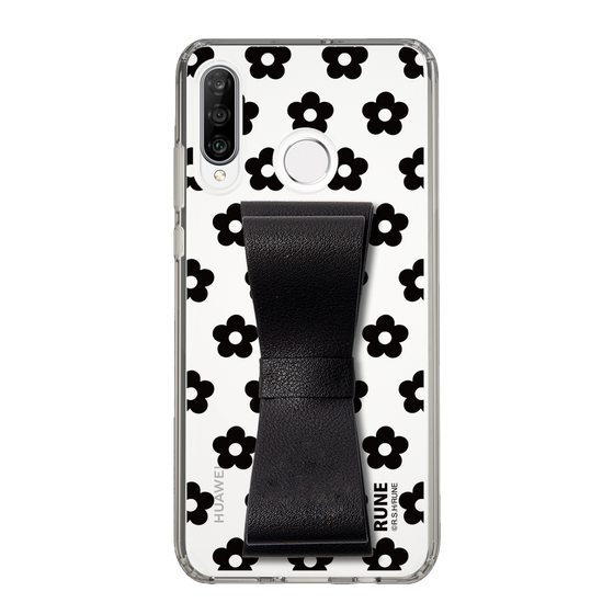 Slim Protection Case - STAND & RING RIBBON Black［ Rune Naito - RUNE Flower - Black ］