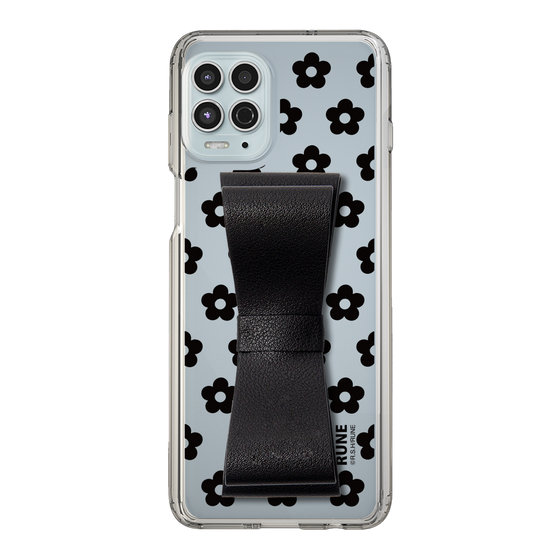 Slim Protection Case - STAND & RING RIBBON Black［ Rune Naito - RUNE Flower - Black ］