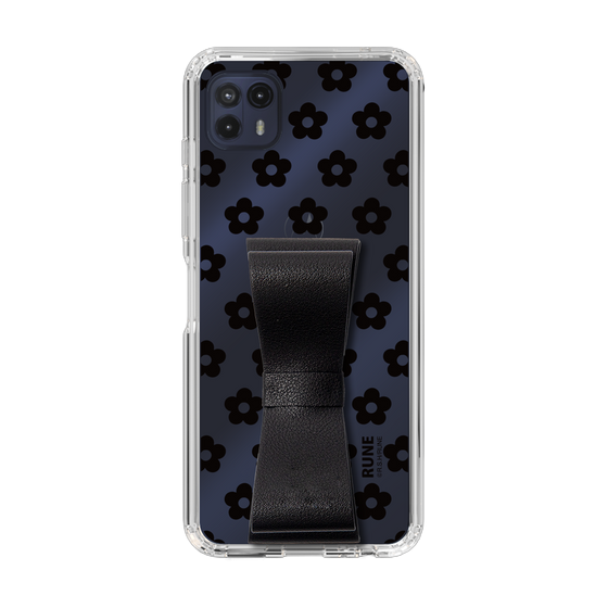 Slim Protection Case - STAND & RING RIBBON Black［ Rune Naito - RUNE Flower - Black ］