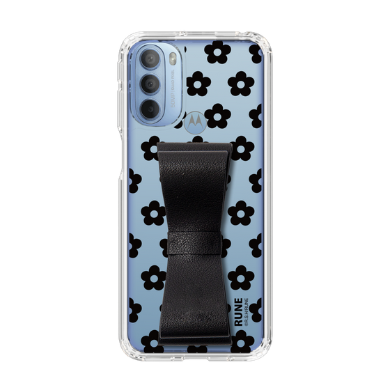 Slim Protection Case - STAND & RING RIBBON Black［ Rune Naito - RUNE Flower - Black ］