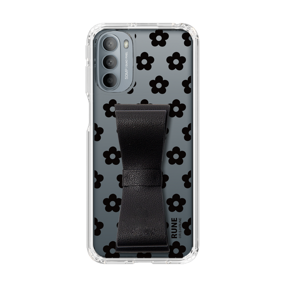 Slim Protection Case - STAND & RING RIBBON Black［ Rune Naito - RUNE Flower - Black ］