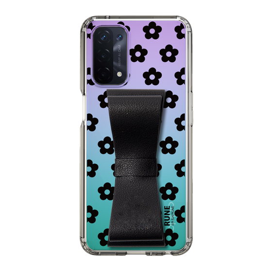 Slim Protection Case - STAND & RING RIBBON Black［ Rune Naito - RUNE Flower - Black ］