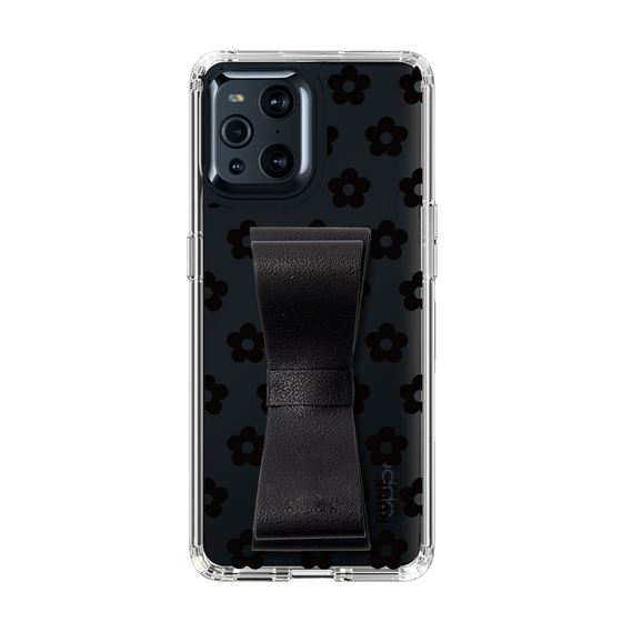 Slim Protection Case - STAND & RING RIBBON Black［ Rune Naito - RUNE Flower - Black ］