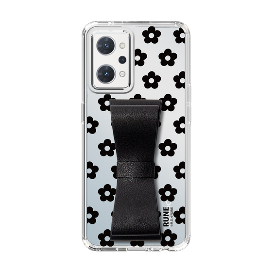 Slim Protection Case - STAND & RING RIBBON Black［ Rune Naito - RUNE Flower - Black ］