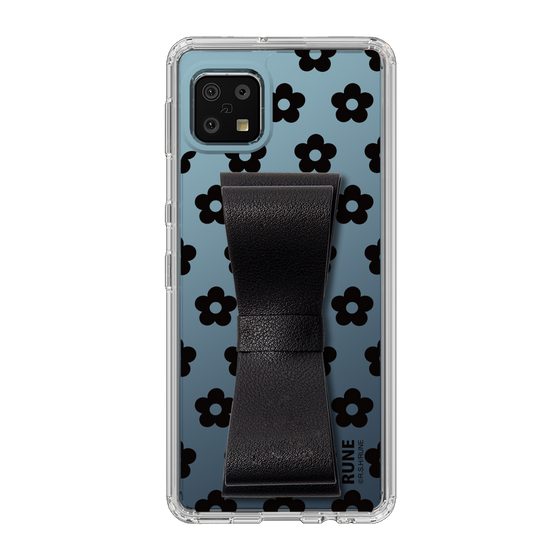 Slim Protection Case - STAND & RING RIBBON Black［ Rune Naito - RUNE Flower - Black ］