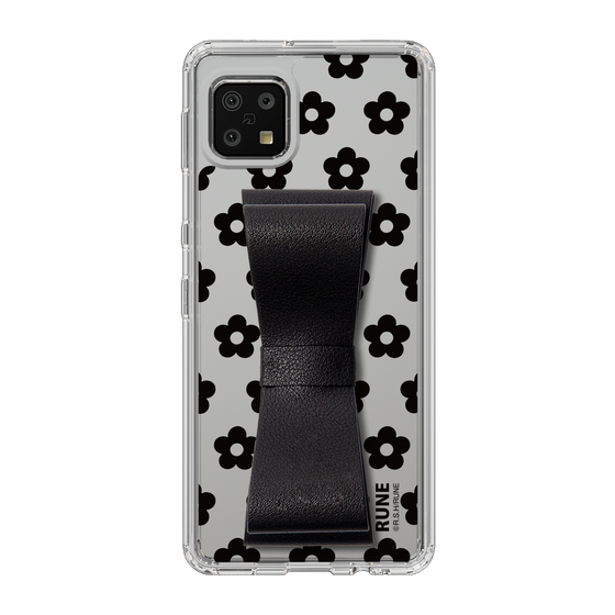 Slim Protection Case - STAND & RING RIBBON Black［ Rune Naito - RUNE Flower - Black ］