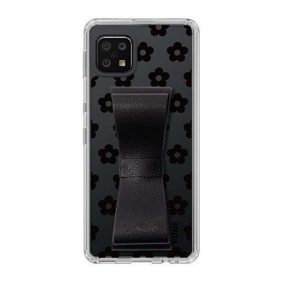 Slim Protection Case - STAND & RING RIBBON Black［ Rune Naito - RUNE Flower - Black ］