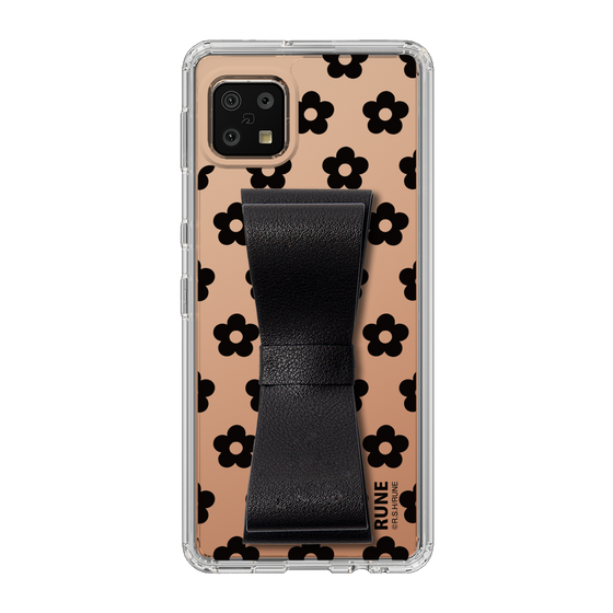 Slim Protection Case - STAND & RING RIBBON Black［ Rune Naito - RUNE Flower - Black ］
