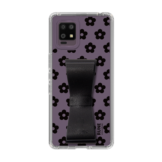 Slim Protection Case - STAND & RING RIBBON Black［ Rune Naito - RUNE Flower - Black ］