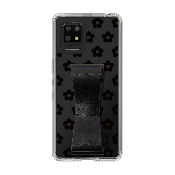 Slim Protection Case - STAND & RING RIBBON Black［ Rune Naito - RUNE Flower - Black ］