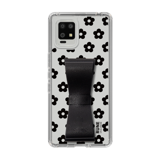 Slim Protection Case - STAND & RING RIBBON Black［ Rune Naito - RUNE Flower - Black ］