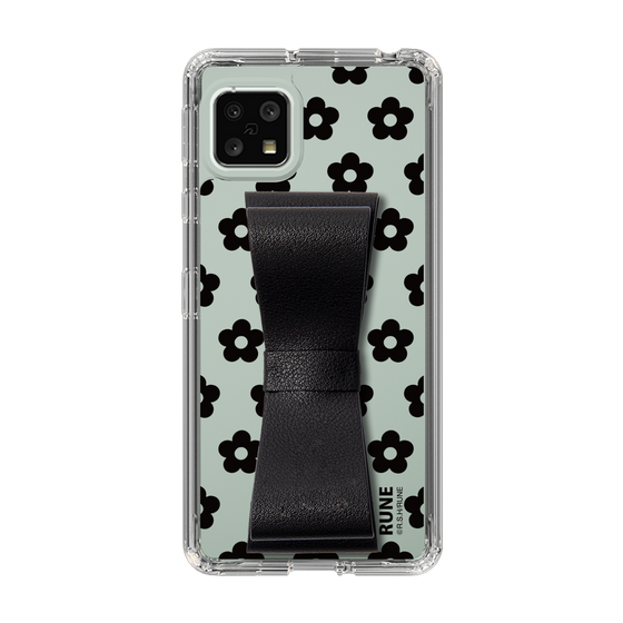 Slim Protection Case - STAND & RING RIBBON Black［ Rune Naito - RUNE Flower - Black ］