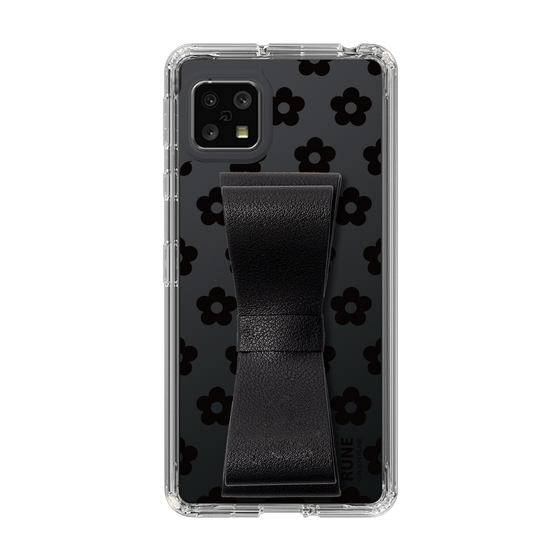 Slim Protection Case - STAND & RING RIBBON Black［ Rune Naito - RUNE Flower - Black ］
