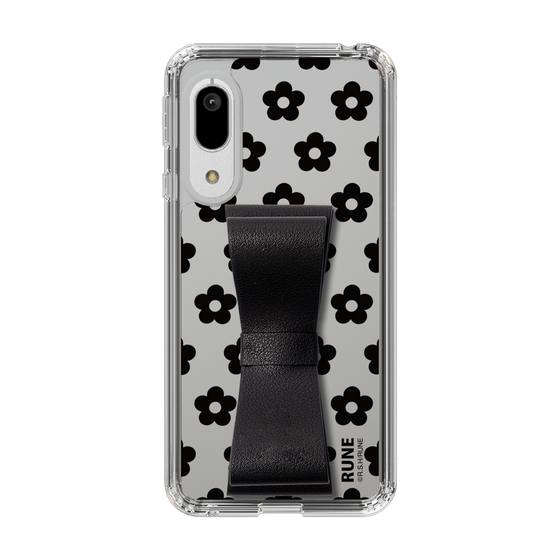 Slim Protection Case - STAND & RING RIBBON Black［ Rune Naito - RUNE Flower - Black ］