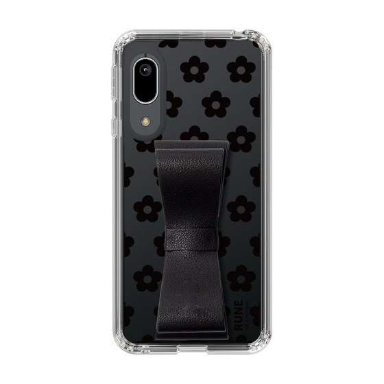 Slim Protection Case - STAND & RING RIBBON Black［ Rune Naito - RUNE Flower - Black ］
