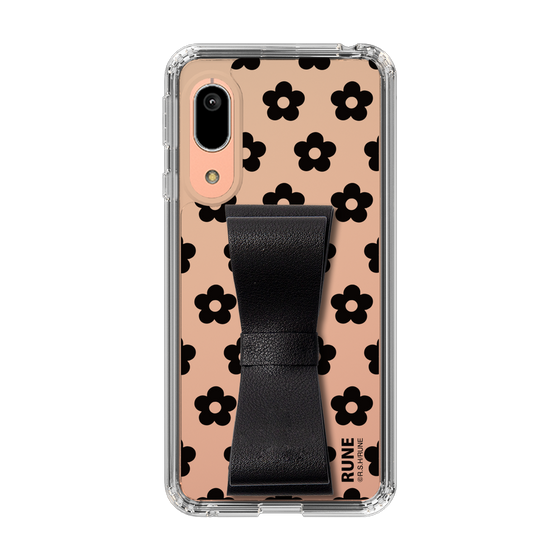 Slim Protection Case - STAND & RING RIBBON Black［ Rune Naito - RUNE Flower - Black ］
