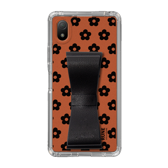 Slim Protection Case - STAND & RING RIBBON Black［ Rune Naito - RUNE Flower - Black ］